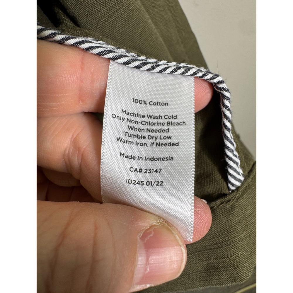 Talbots Twill Field Jacket Olive Green Cotton Utility Sz MP Safari Military Fall - Picture 6 of 16